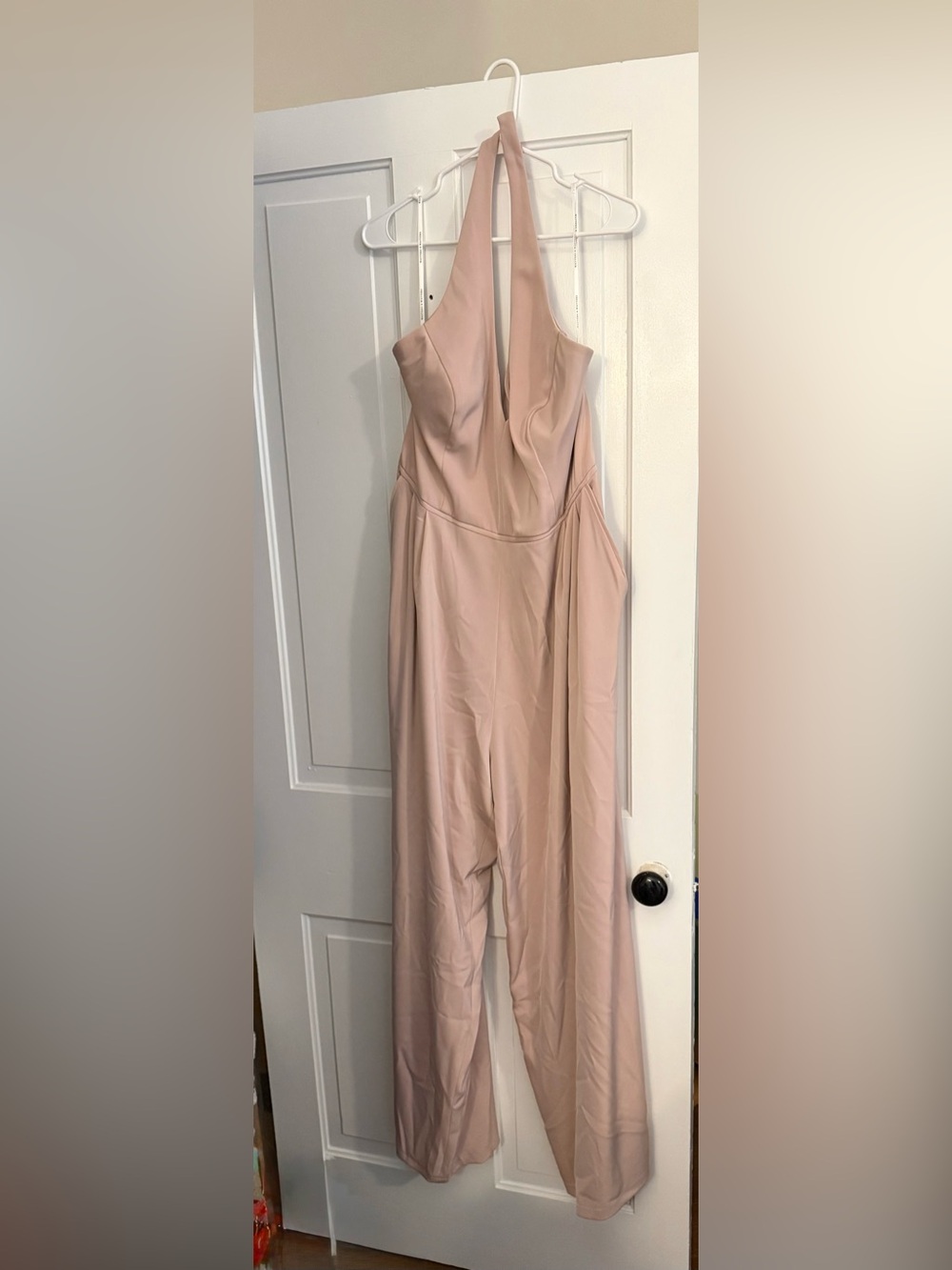 Adia Strapless Blush Pink Halter Jumpsuit